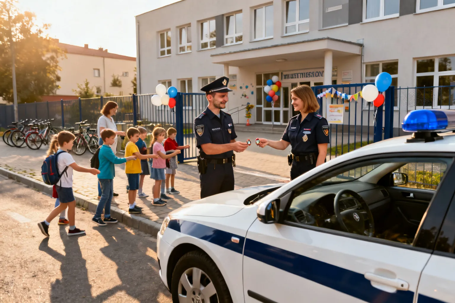 Policjanci na jubileuszu Szkoły Podstawowej nr 7 w Krakowie