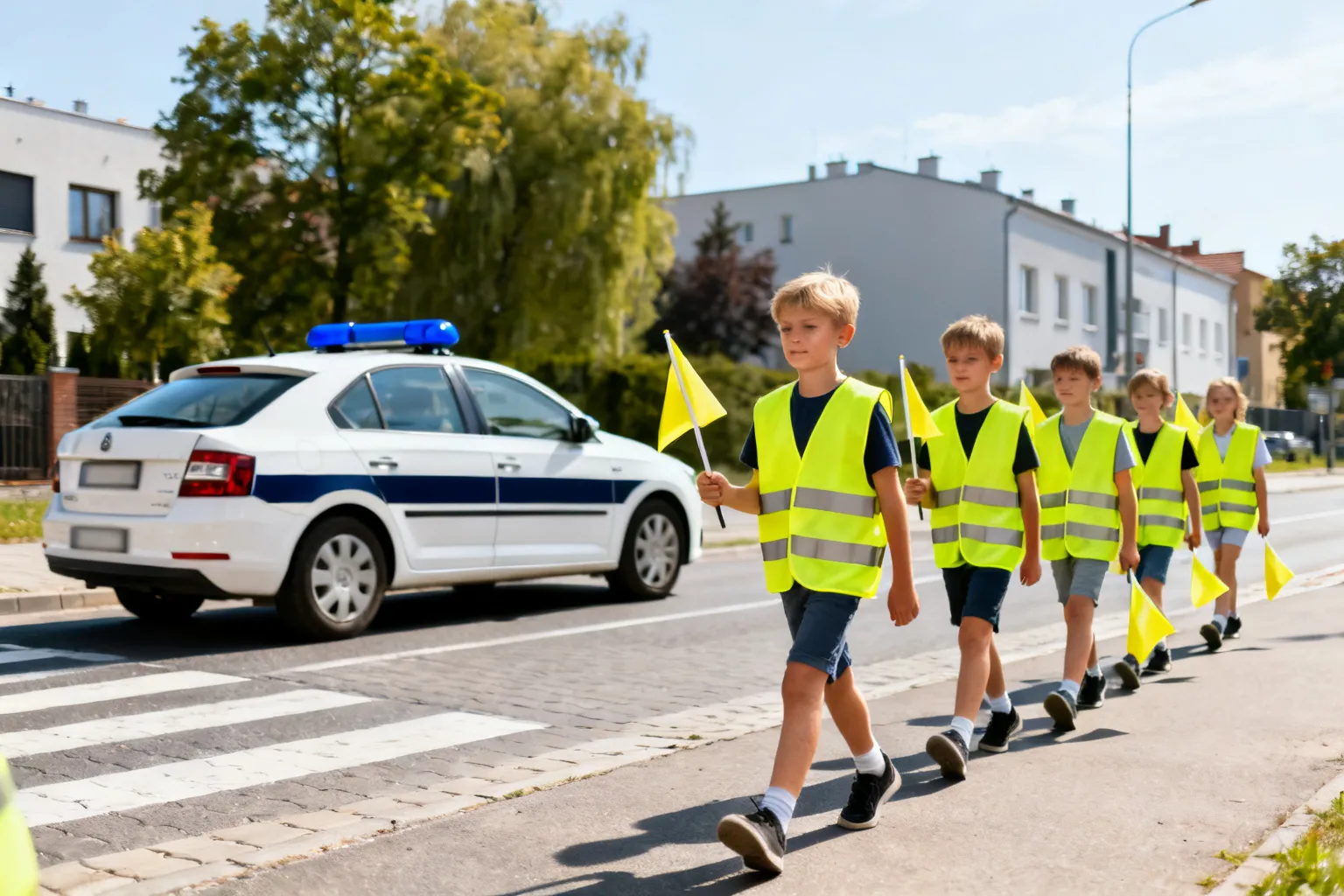 Pieszo do celu — odblaskowy przemarsz dzieci w Krakowie