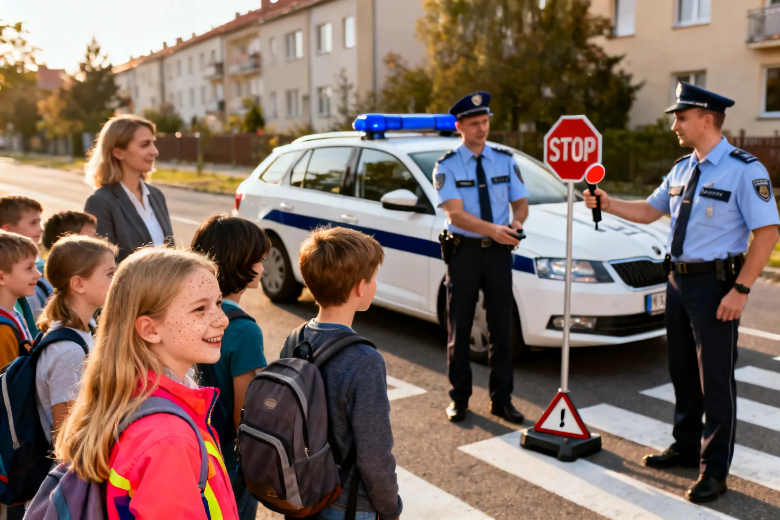 Policjanci z Krakowa przypomnieli czwartoklasistom zasady ruchu drogowego