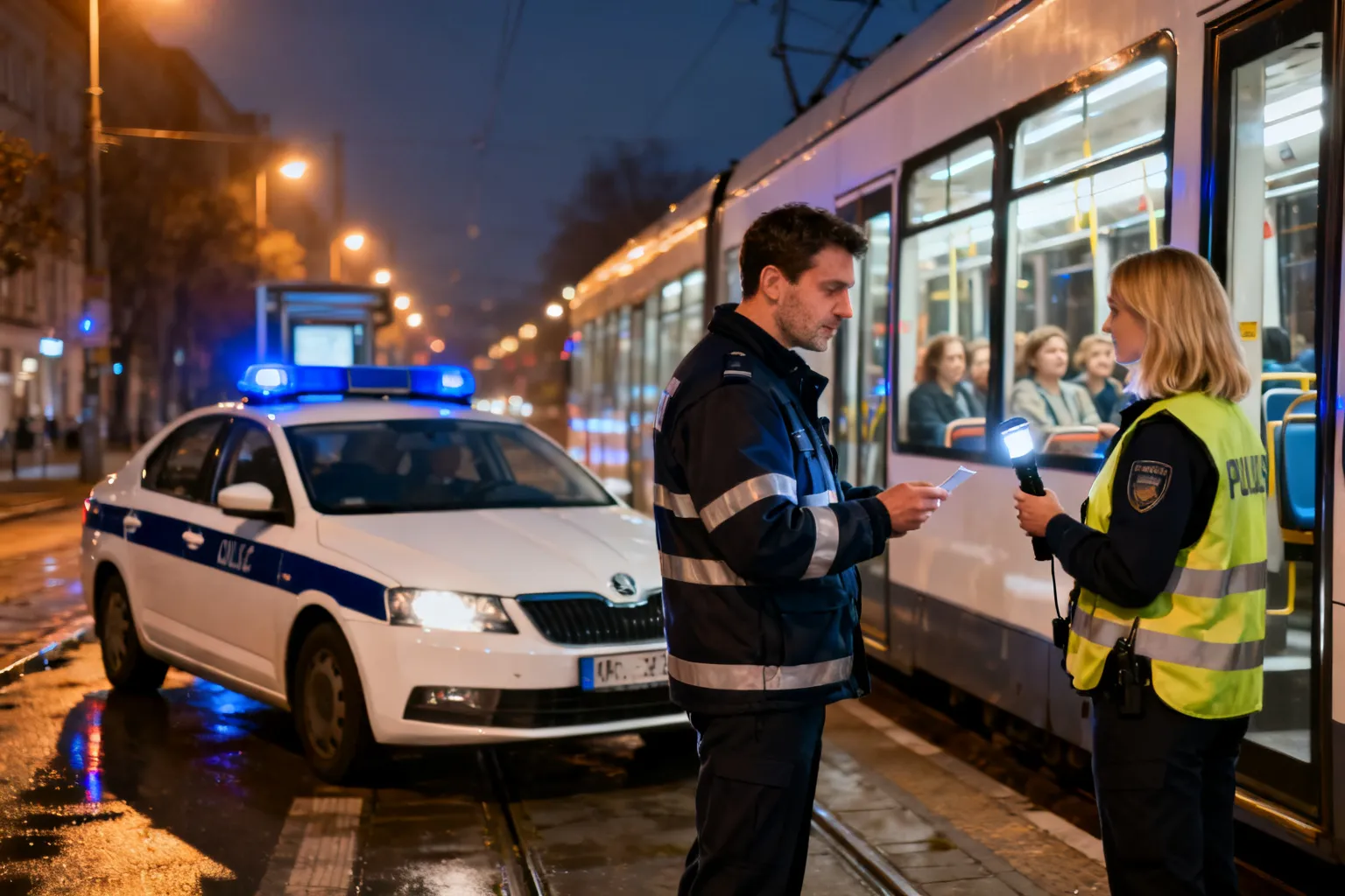 Akcja „Bezpieczny powrót” w Krakowie — nocne kontrole w komunikacji miejskiej
