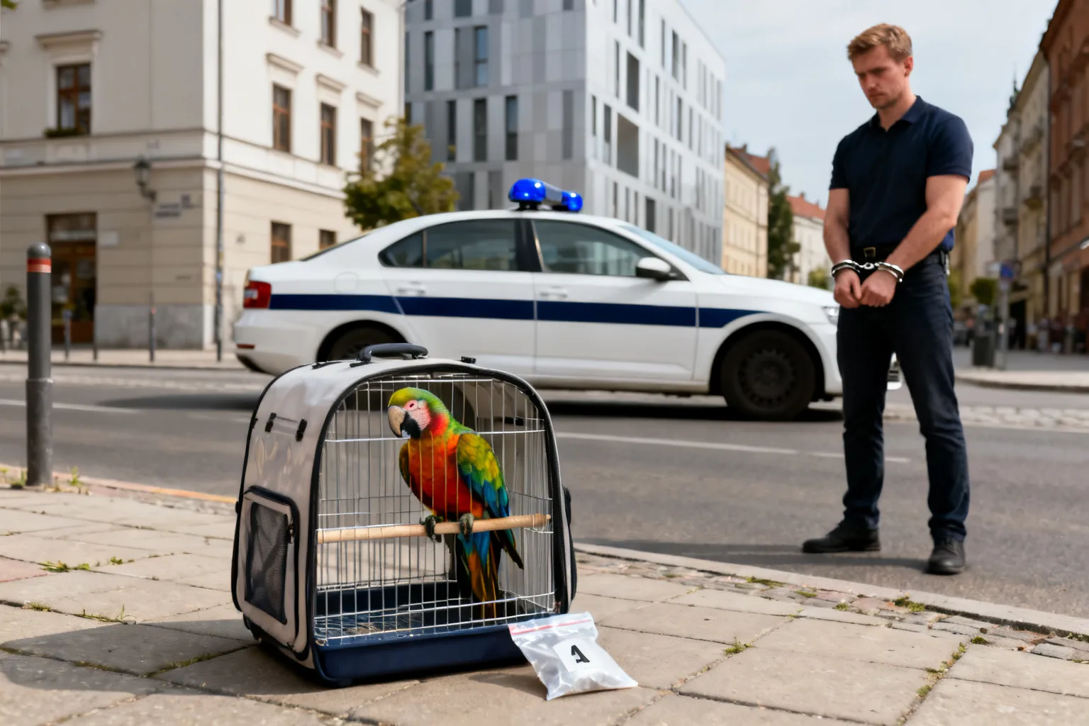 Zatrzymano 45-latka podejrzanego o kradzież papugi w Krakowie