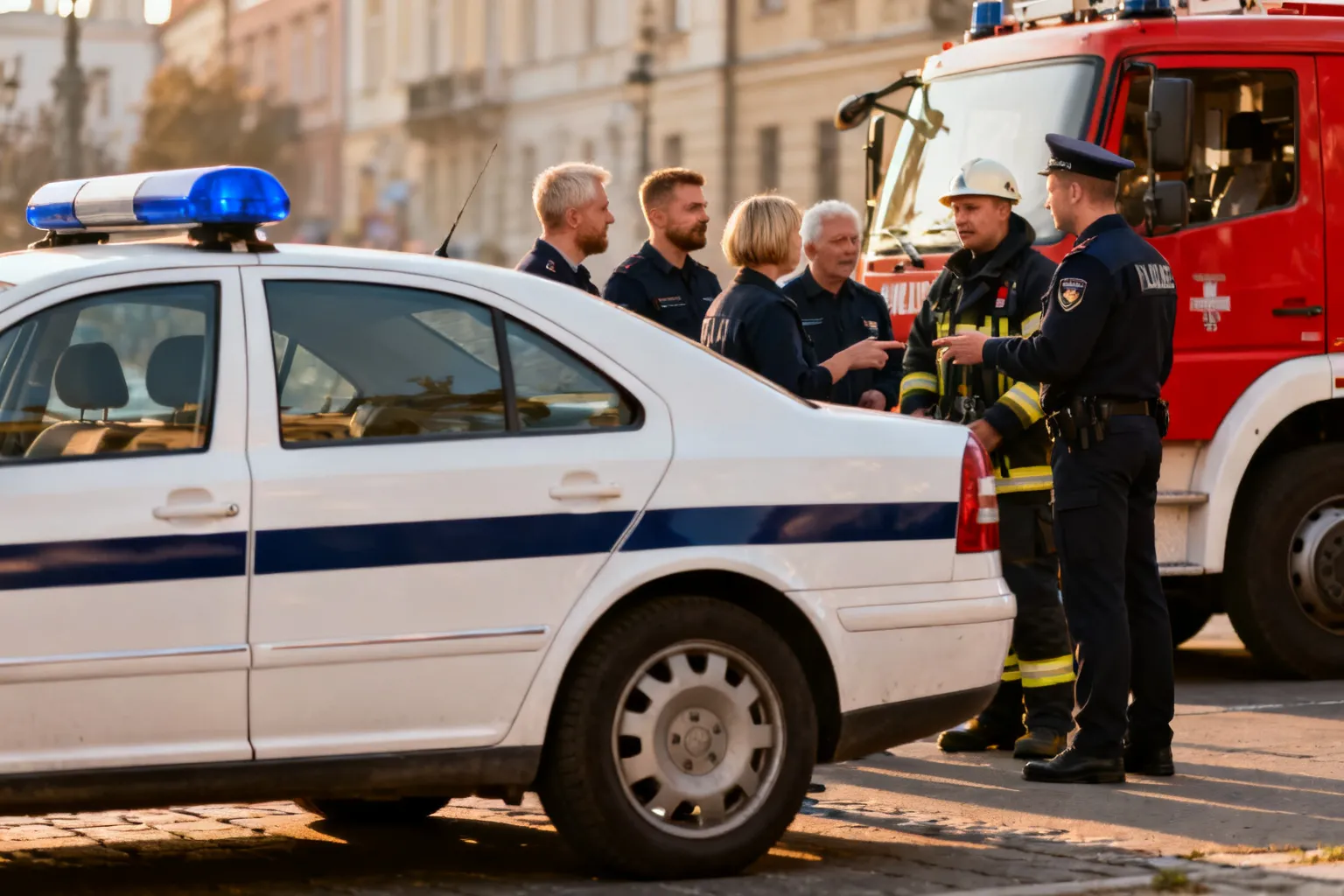 Policjanci szkolili strażaków z kierowania ruchem w Krakowie